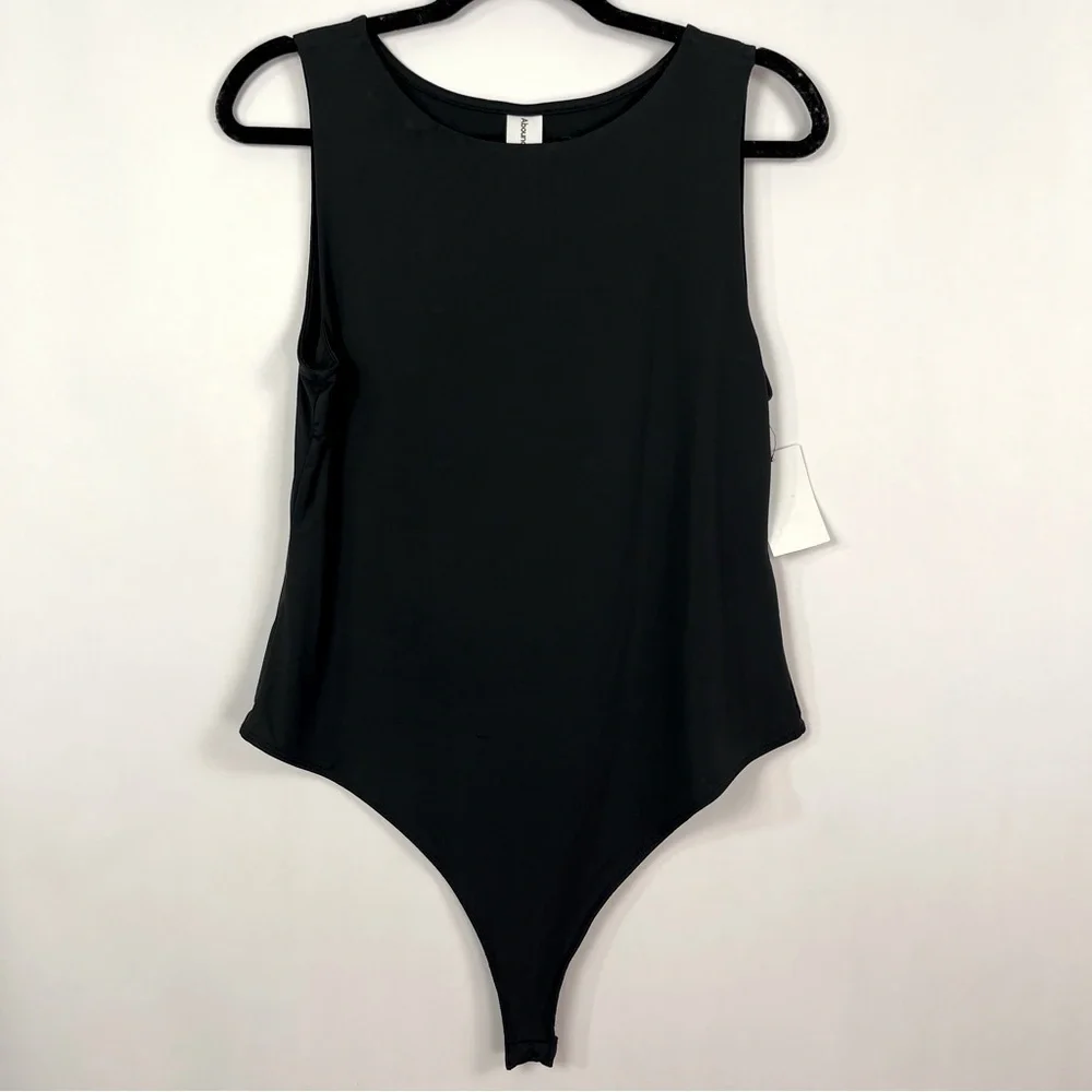 2/$30 Nordstrom Abound Black Tank Top Bodysuit sz Large NWT